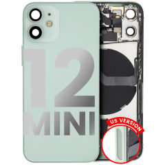 Back Housing W/ Small Components Pre-Installed Compatible For iPhone 12 Mini (US Version) (Used OEM Pull: Grade C) (Green)