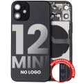Back Housing W/ Small Components Pre-Installed Compatible For iPhone 12 Mini (International Version) (Used OEM Pull: Grade C) (Black)