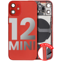 Back Housing W/ Small Components Pre-Installed Compatible For iPhone 12 Mini (US Version) (Used OEM Pull: Grade C) (Red)