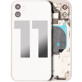Back Housing W/ Small Components Pre-Installed Compatible For iPhone 11 (Used OEM Pull: Grade A) (White)