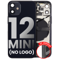 Back Housing W/ Small Components Pre-Installed Compatible For iPhone 12 Mini (US Version) (No Logo) (Aftermarket Plus) (Black)